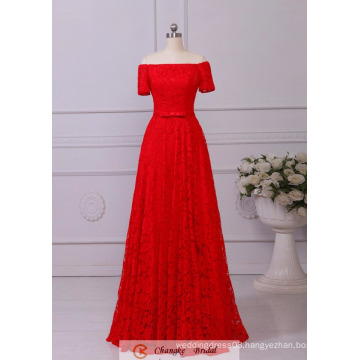 Sexy Red Carpet Evening Suppliers Off Shoulder Cap Sleeve Dresses Lace Floor Length 2016 Custom Made